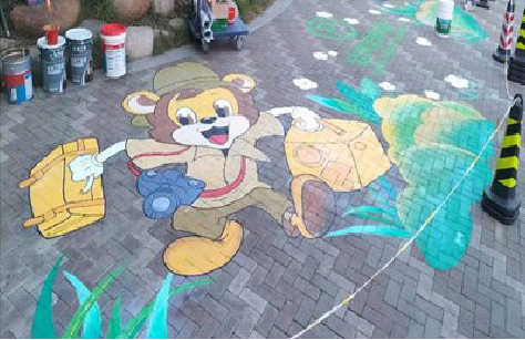  大英夏季画地面彩绘会遇到的问题