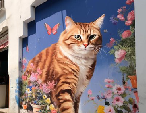  大英自己绘制有个性的手绘墙